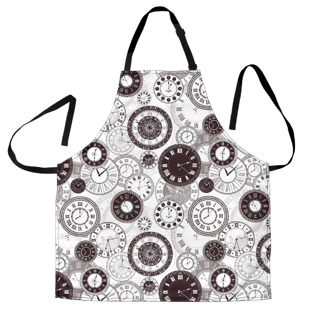 Classic Vintage Clock Pattern Adjustable Apron