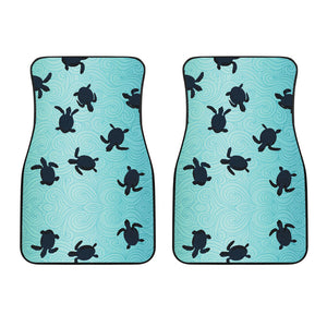 Sea Turtle With Blue Ocean Backgroud Front Car Mats