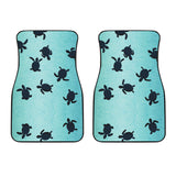 Sea Turtle With Blue Ocean Backgroud Front Car Mats