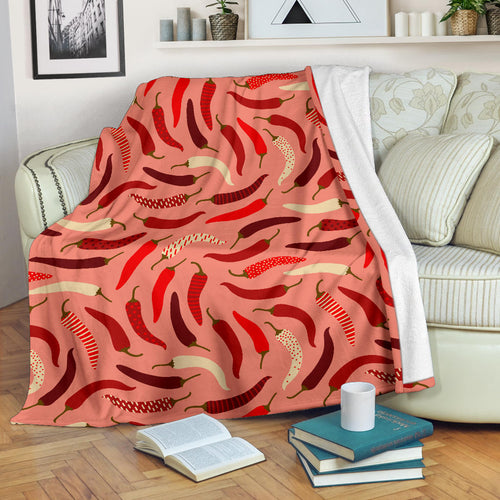 Beautiful Chili Peppers Pattern Premium Blanket