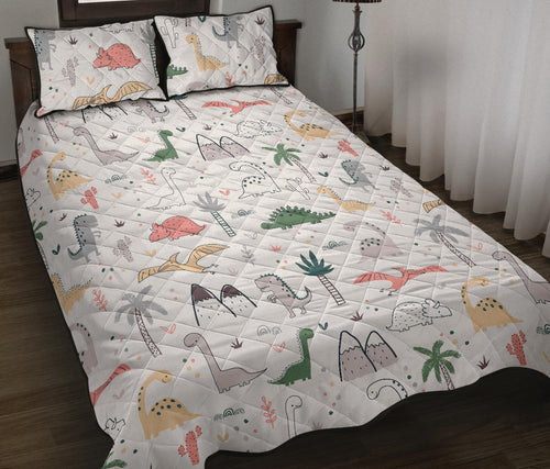 Cute cartoon dinosaurs tree pattern Quilt Bed Set