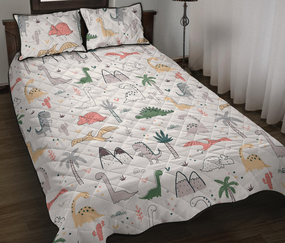 Cute cartoon dinosaurs tree pattern Quilt Bed Set