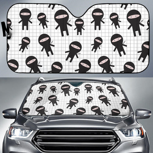 Ninja Pattern Plaid Background Car Sun Shade