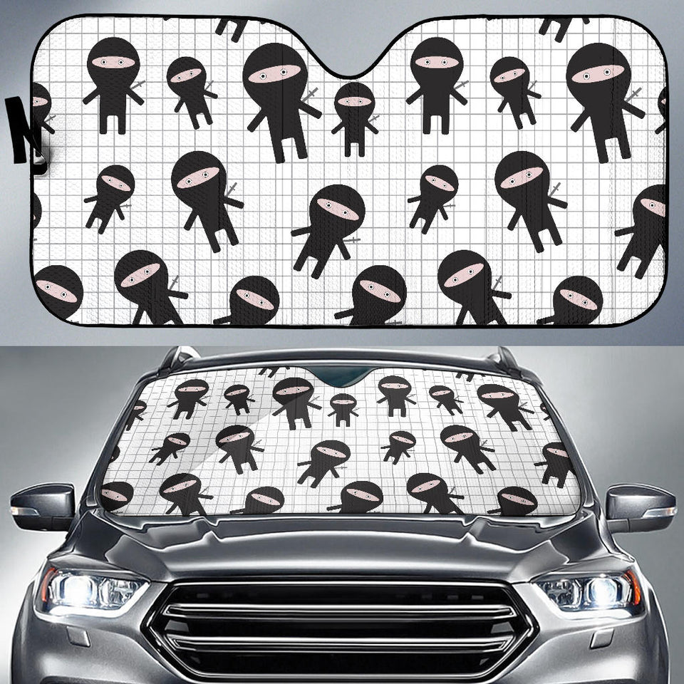 Ninja Pattern Plaid Background Car Sun Shade