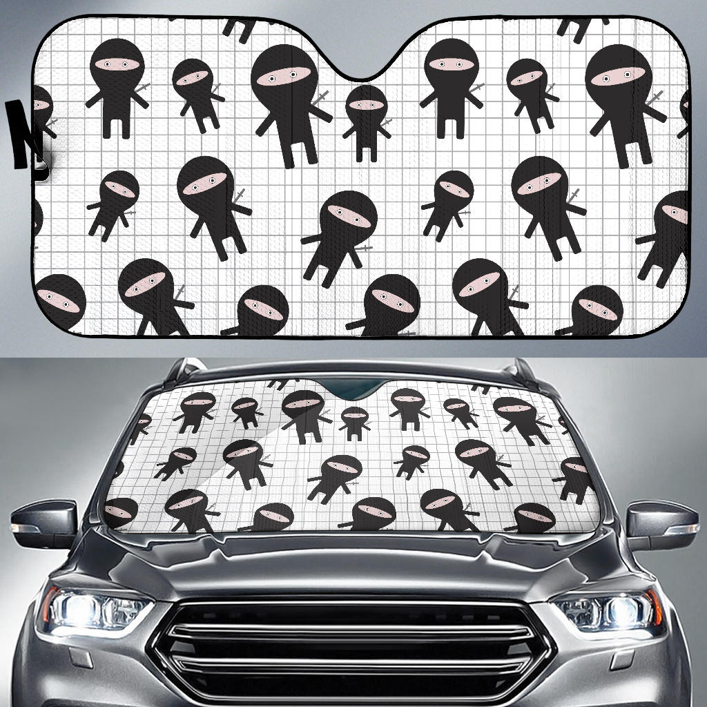 Ninja Pattern Plaid Background Car Sun Shade