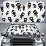 Ninja Pattern Plaid Background Car Sun Shade