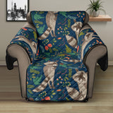 Raccoon tropical leaves pattern Recliner Cover Protector