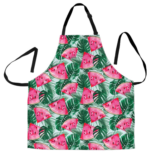 Watermelons Tropical Palm Leaves Pattern Adjustable Apron
