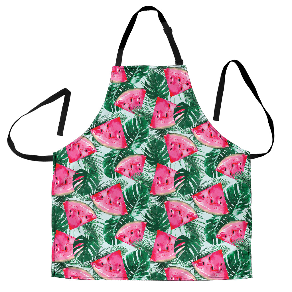 Watermelons Tropical Palm Leaves Pattern Adjustable Apron
