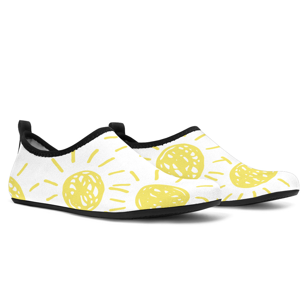 Hand Drawn Sun Pattern Aqua Shoes