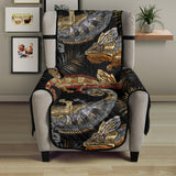 Chameleon lizard tropical leaves palm tree Chair Cover Protector