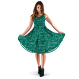 Math Pattern Print Design 01 Sleeveless Midi Dress
