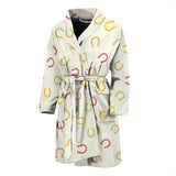 Horseshoes Pattern Print Design 02 Men's Bathrobe