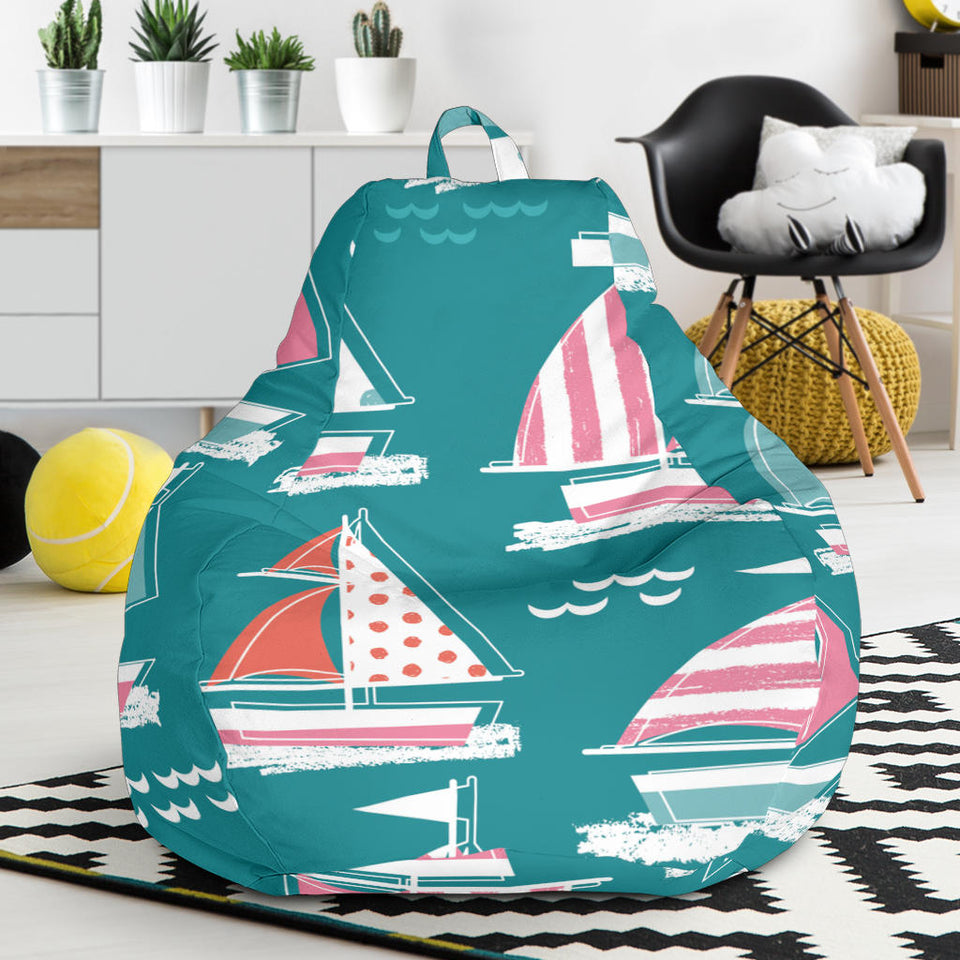 Cute Sailboat Pattern Bean Bag Cover