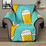 Beer pattern green background Recliner Cover Protector