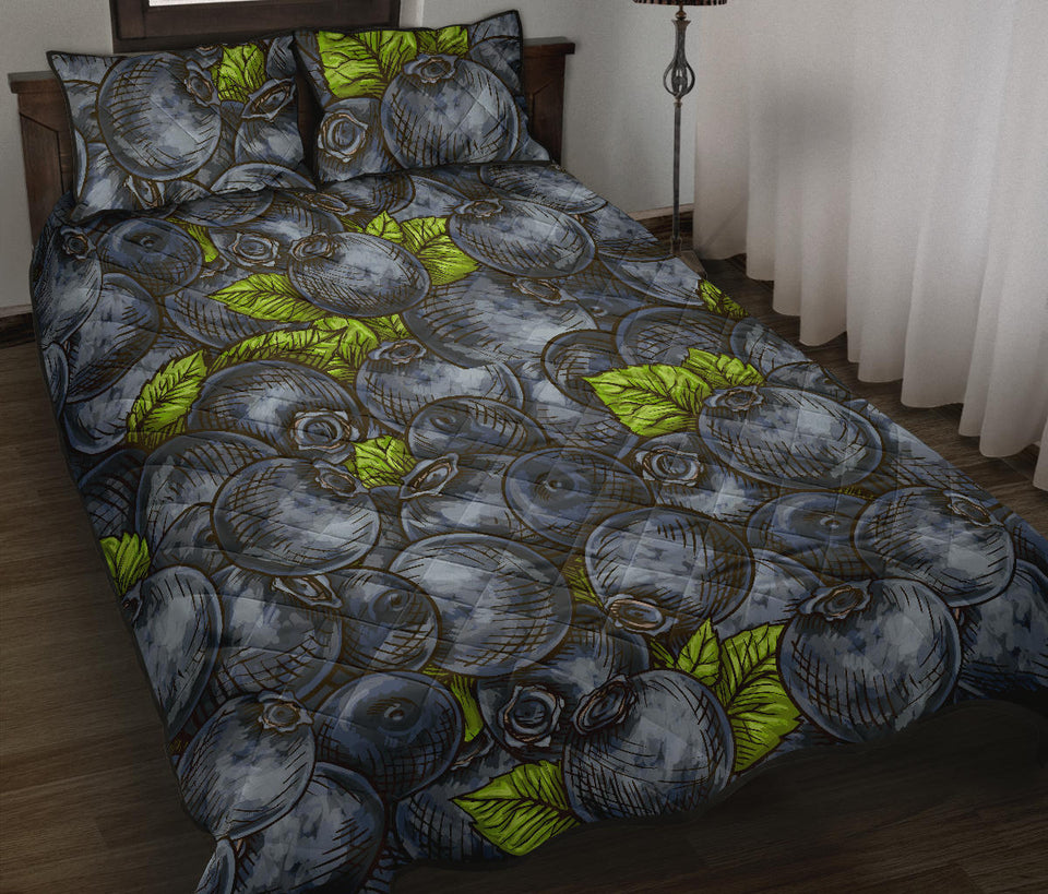 blueberry pattern Quilt Bed Set