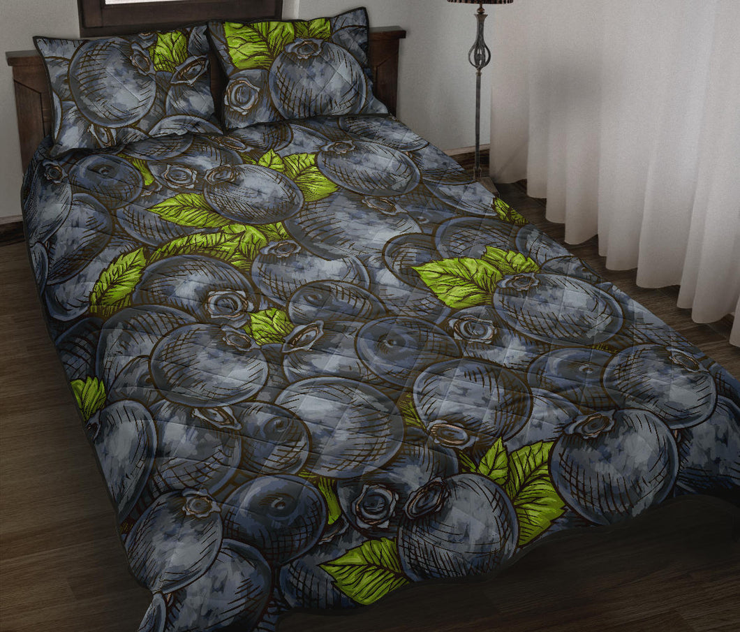 blueberry pattern Quilt Bed Set