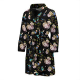 Hummingbird Pattern Print Design 03 Men's Bathrobe