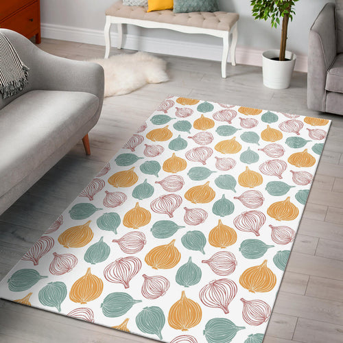 Colorful Onions White Background Area Rug