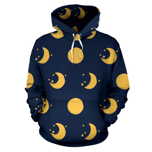 Moon Star Pattern Men Women Pullover Hoodie