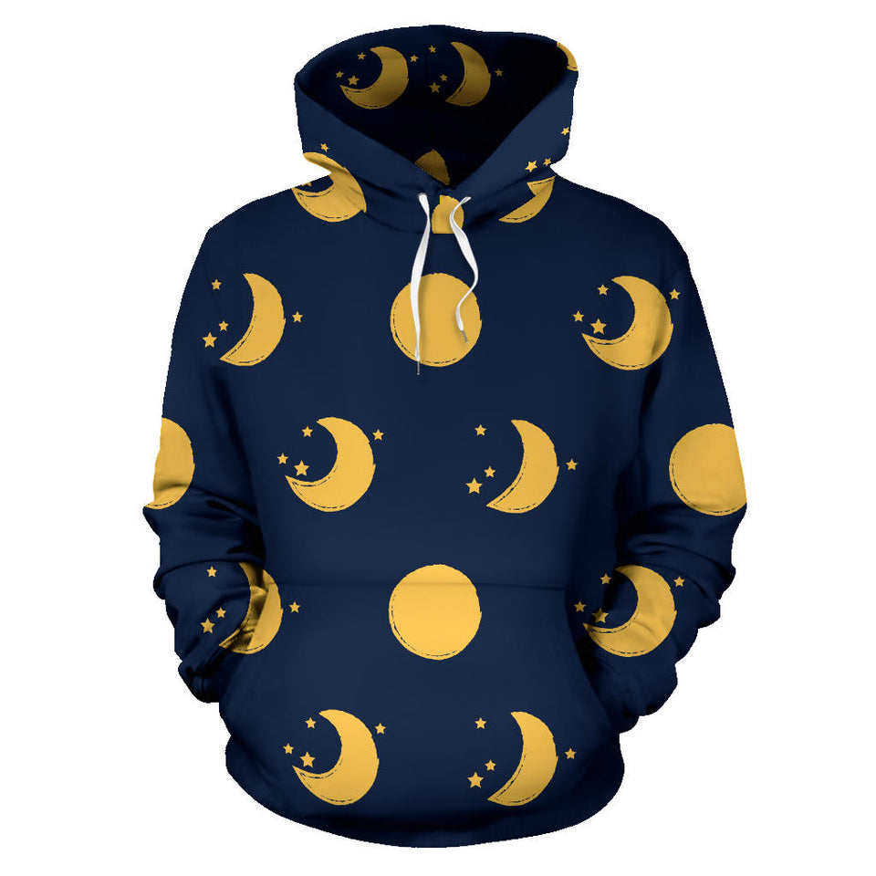 Moon Star Pattern Men Women Pullover Hoodie
