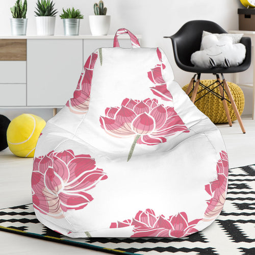 Pink Lotus Waterlily Pattern Bean Bag Cover