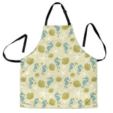 Seahorse Shell Starfish Pattern Background Adjustable Apron