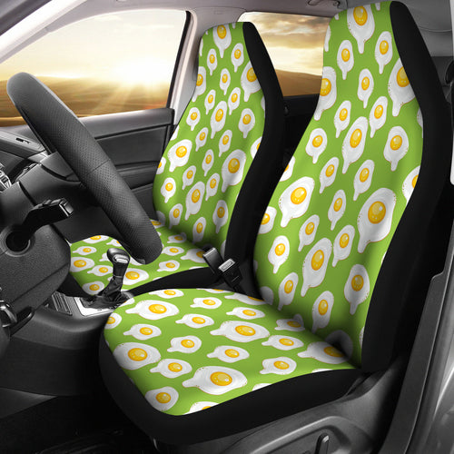 Fried Eggs Pattern Print Design 01 Universal Fit Car Seat Covers