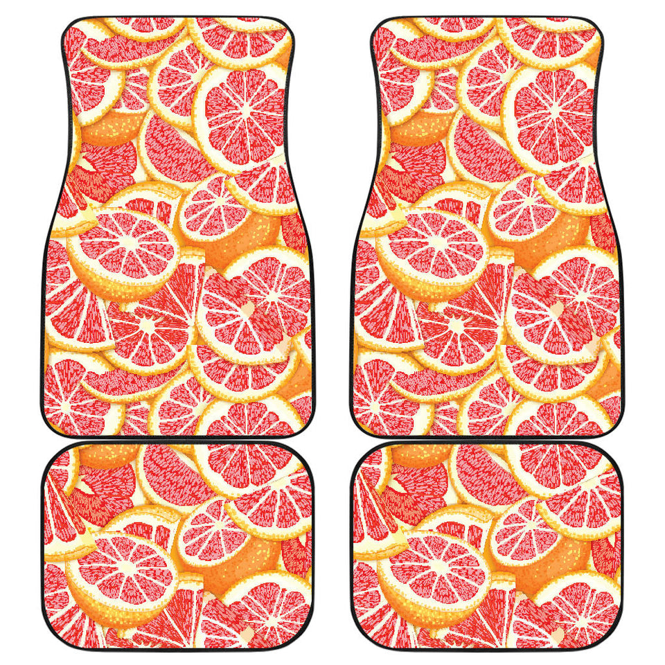 Tropical Grapefruit Pattern Front And Back Car Mats