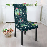 Cactus Glass Terrarium Pattern Dining Chair Slipcover