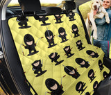 Cute Ninja Yellow Background Dog Car Seat Covers