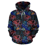 Octopus Sea Wave Tropical Fishe Pattern Men Women Pullover Hoodie