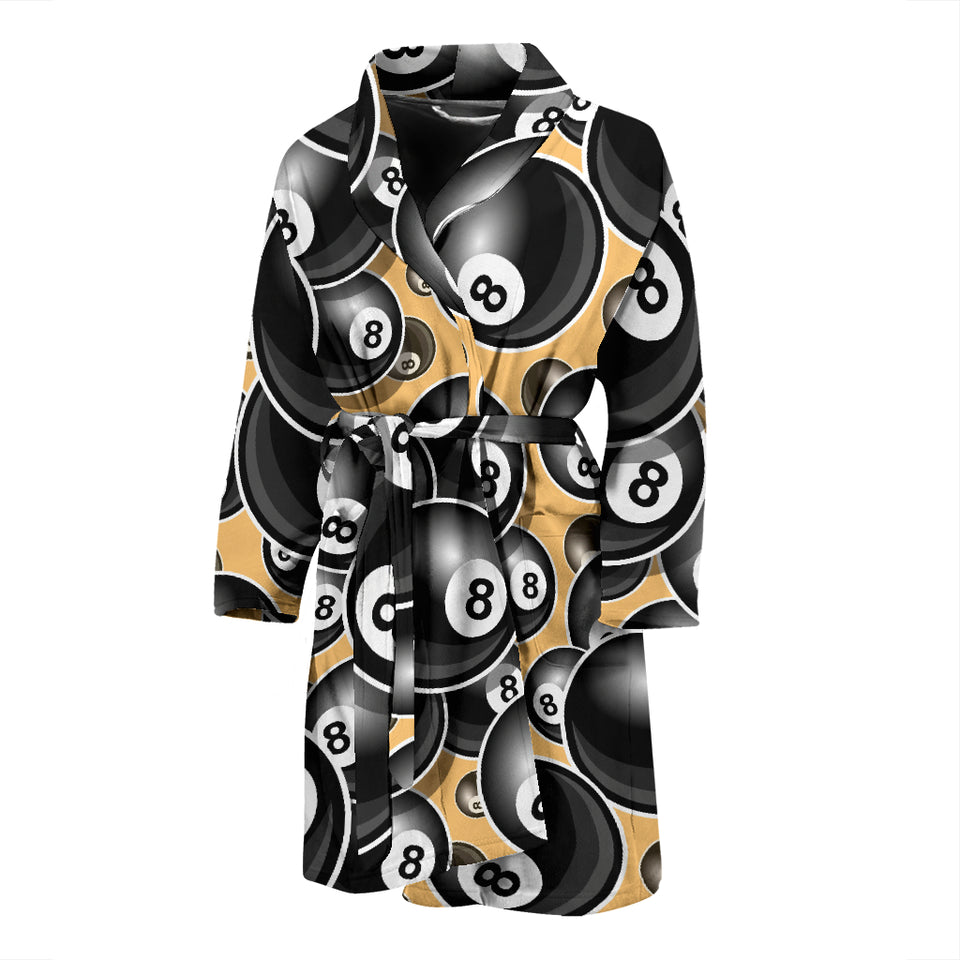 Billiard Ball Pattern Print Design 04 Men's Bathrobe