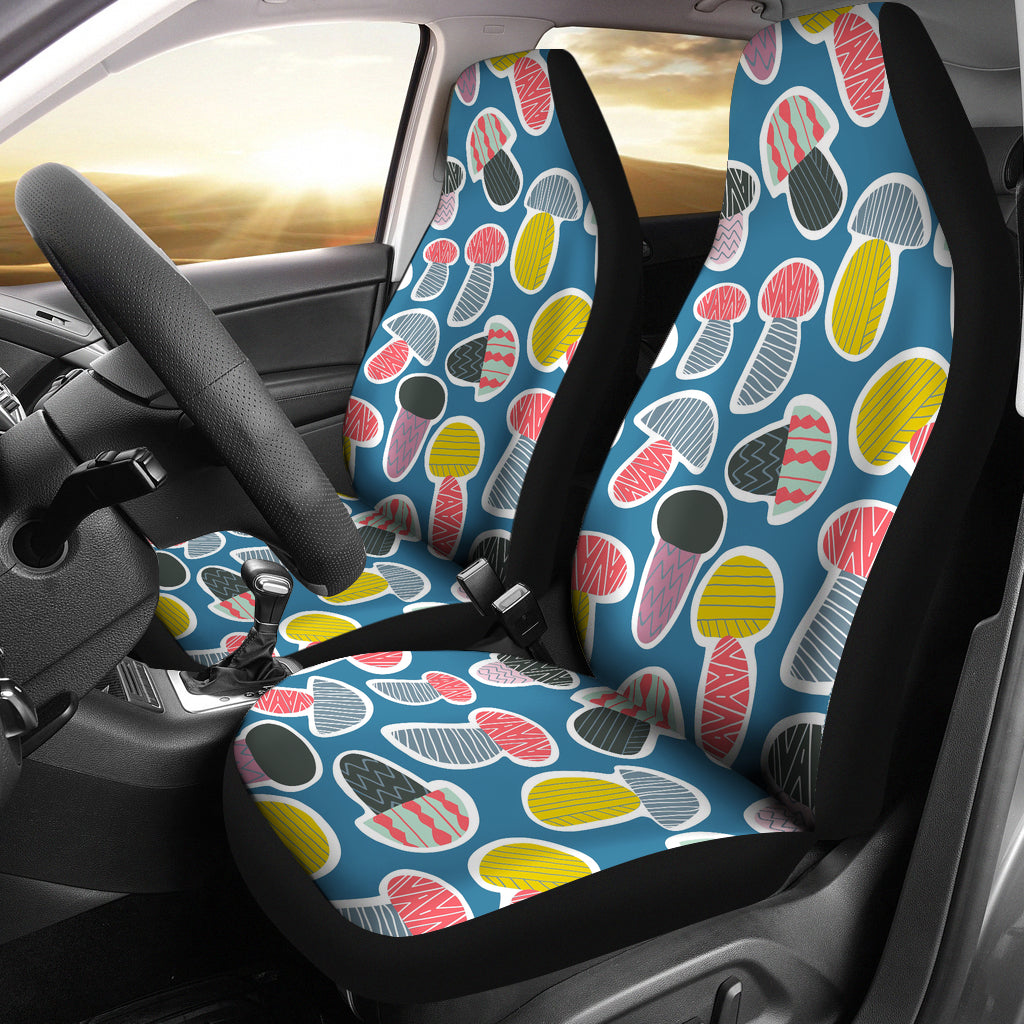 Colorful Mushroom Design Pattern Universal Fit Car Seat Covers