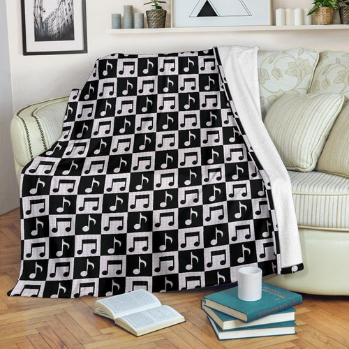 Music Notes Pattern Print Design 01 Premium Blanket