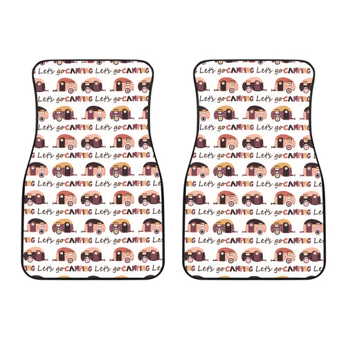 Camper Van Pattern Print Design 01 Front Car Mats