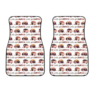 Camper Van Pattern Print Design 01 Front Car Mats