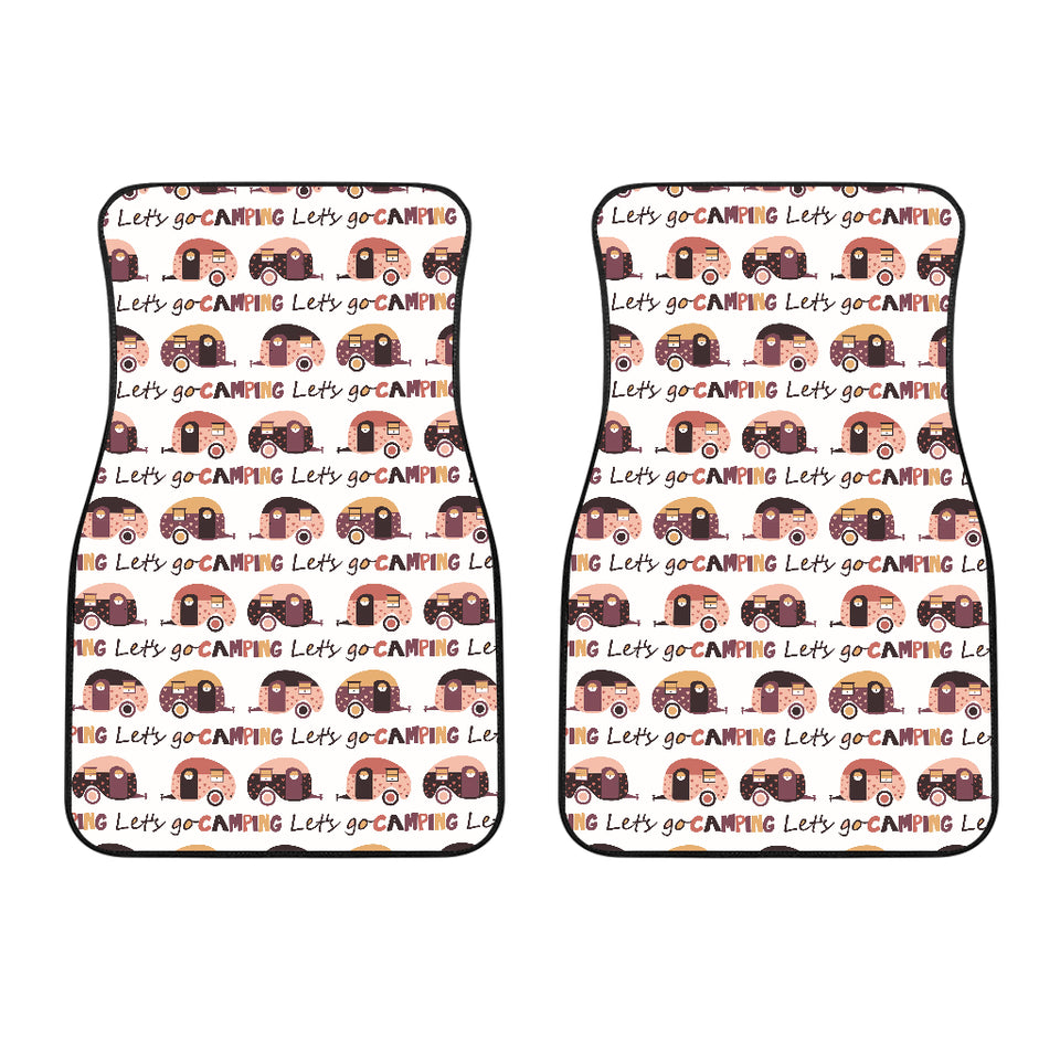 Camper Van Pattern Print Design 01 Front Car Mats