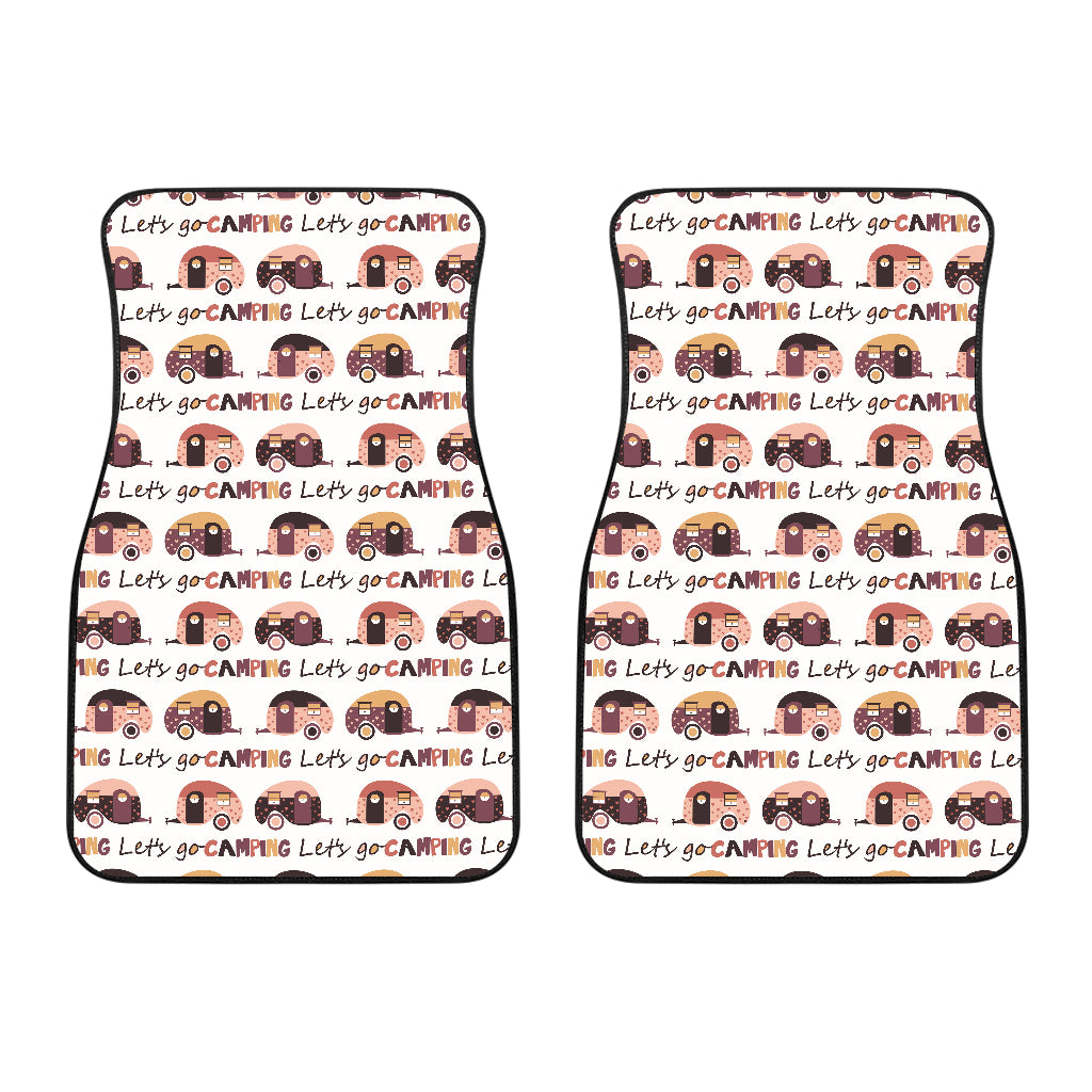 Camper Van Pattern Print Design 01 Front Car Mats