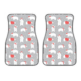 Cute Polar Bear Christmas Snow Pattern Front Car Mats