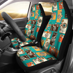 Camera Pattern Print Design 03 Universal Fit Car Seat Covers
