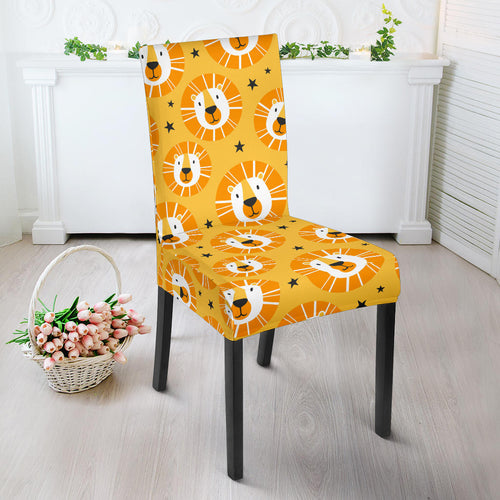 Lion Pattern Print Design 03 Dining Chair Slipcover