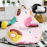 Donut Pattern Glaze Pink Background Bean Bag Cover