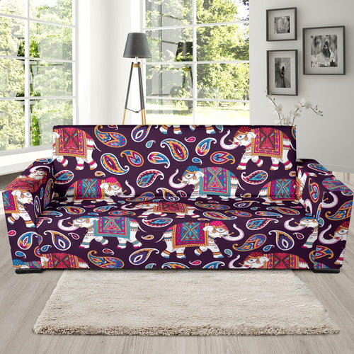 Elephant Indian Style Ornament Pattern Sofa Slipcover