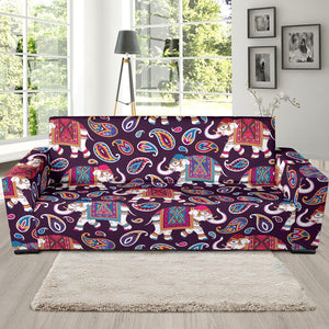 Elephant Indian Style Ornament Pattern Sofa Slipcover