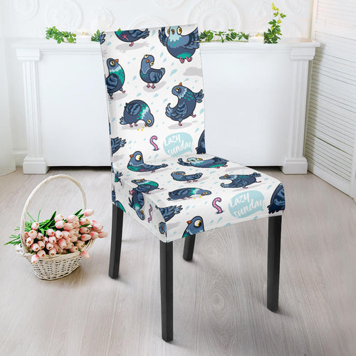 Pigeon Pattern Print Design 02 Dining Chair Slipcover