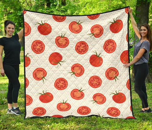 Tomato Dot Background Premium Quilt