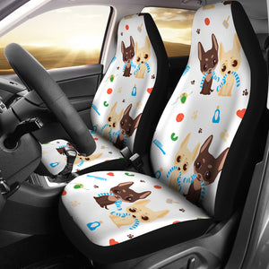 Cute Chihuahua Dog Pattern  Universal Fit Car Seat Covers
