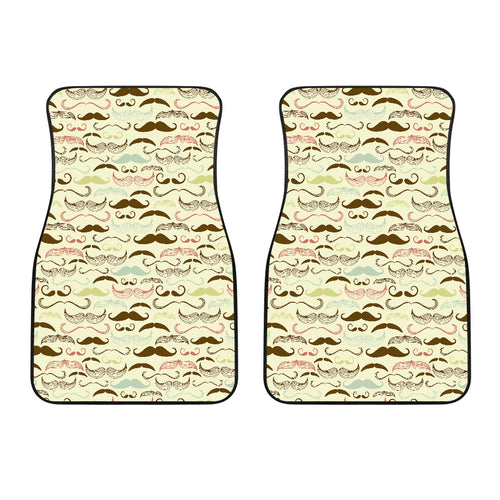 Mustache Beard Pattern Print Design 01 Front Car Mats