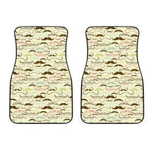 Mustache Beard Pattern Print Design 01 Front Car Mats